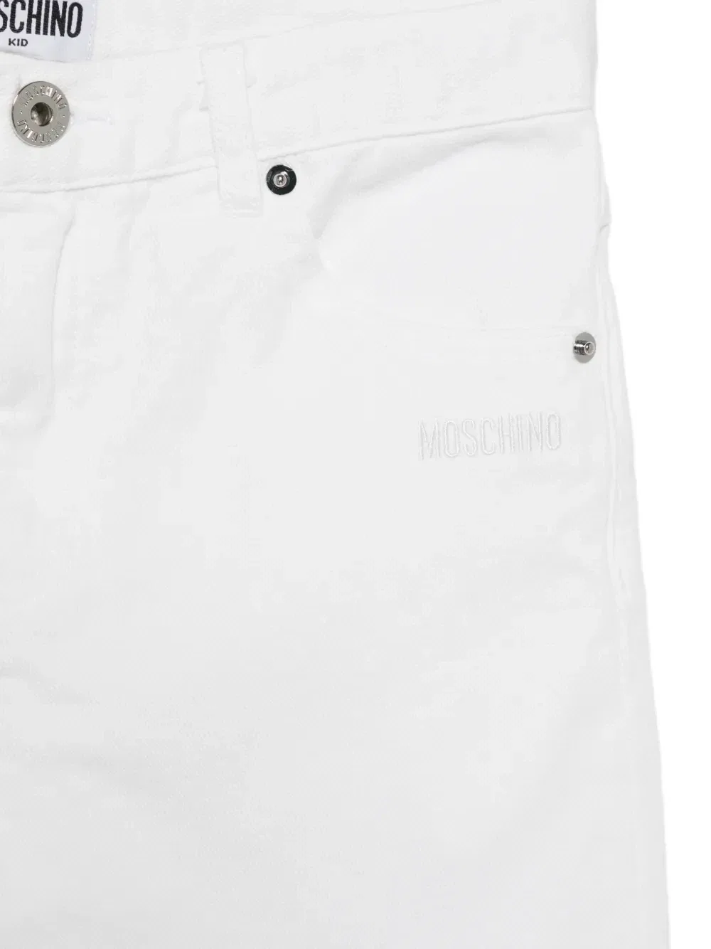 Брюки с декором в виде сердца Moschino Kids, белый — фото 3