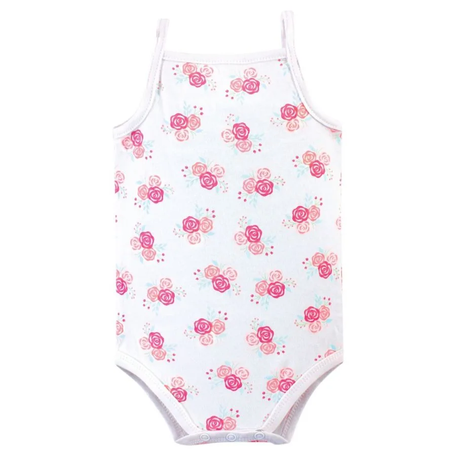Хлопковые боди без рукавов Hudson Baby, розовый happy camper — фото 2