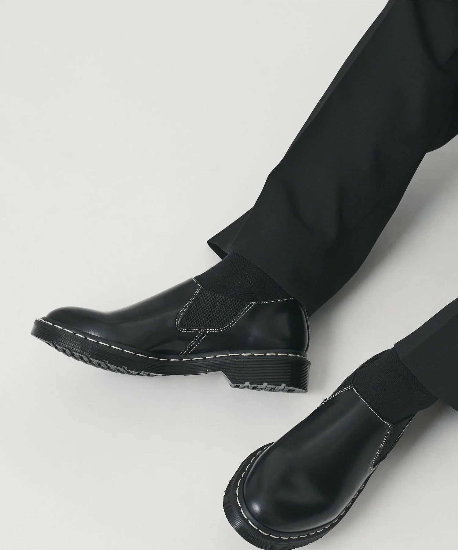 Ботинки Dr. Martens LOUIS White Stitch Slip-Ons Beauty&Youth United Arrows, Black — фото 2
