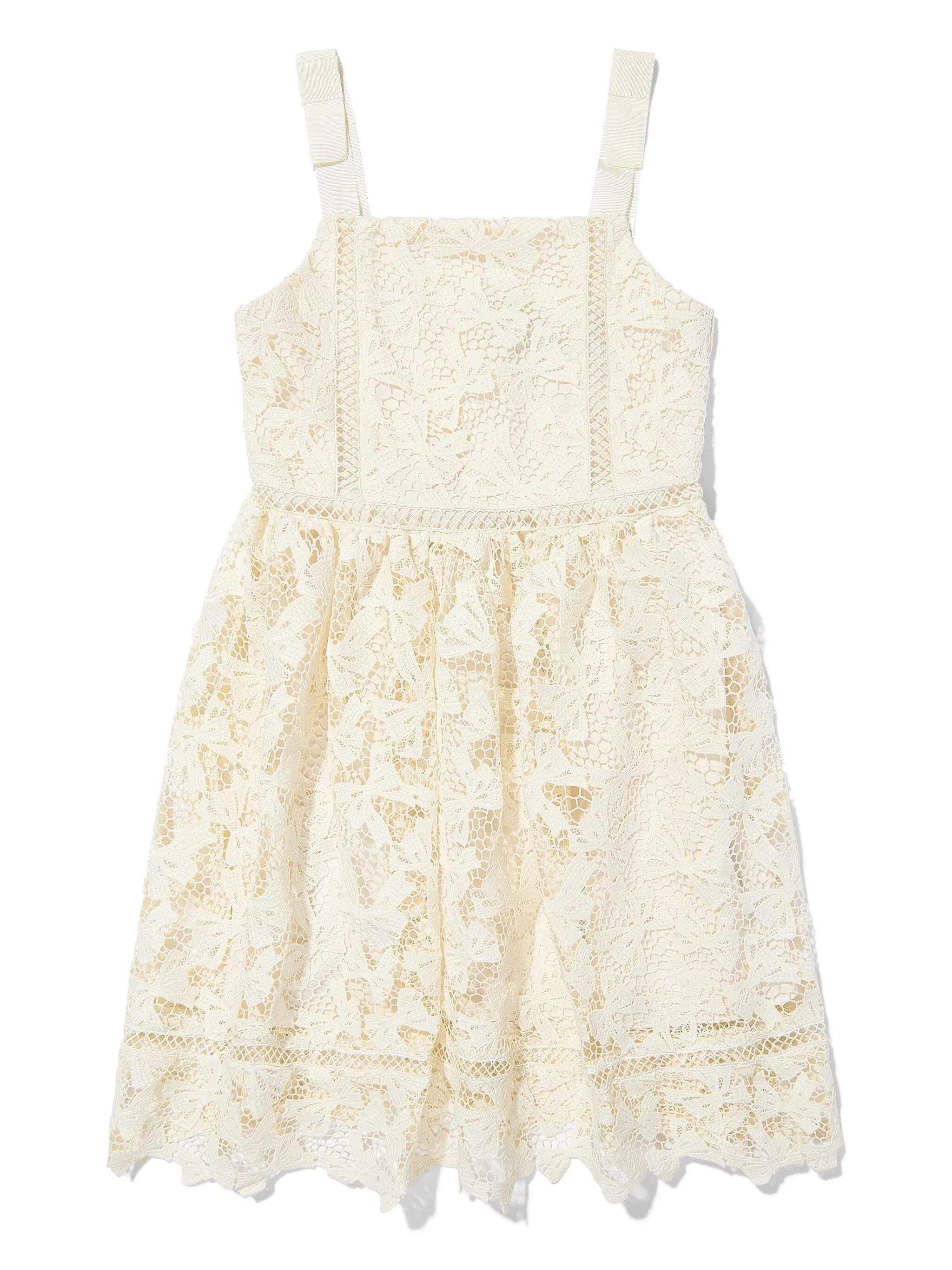 

Кружевное платье Self-Portrait Kids, бежевый