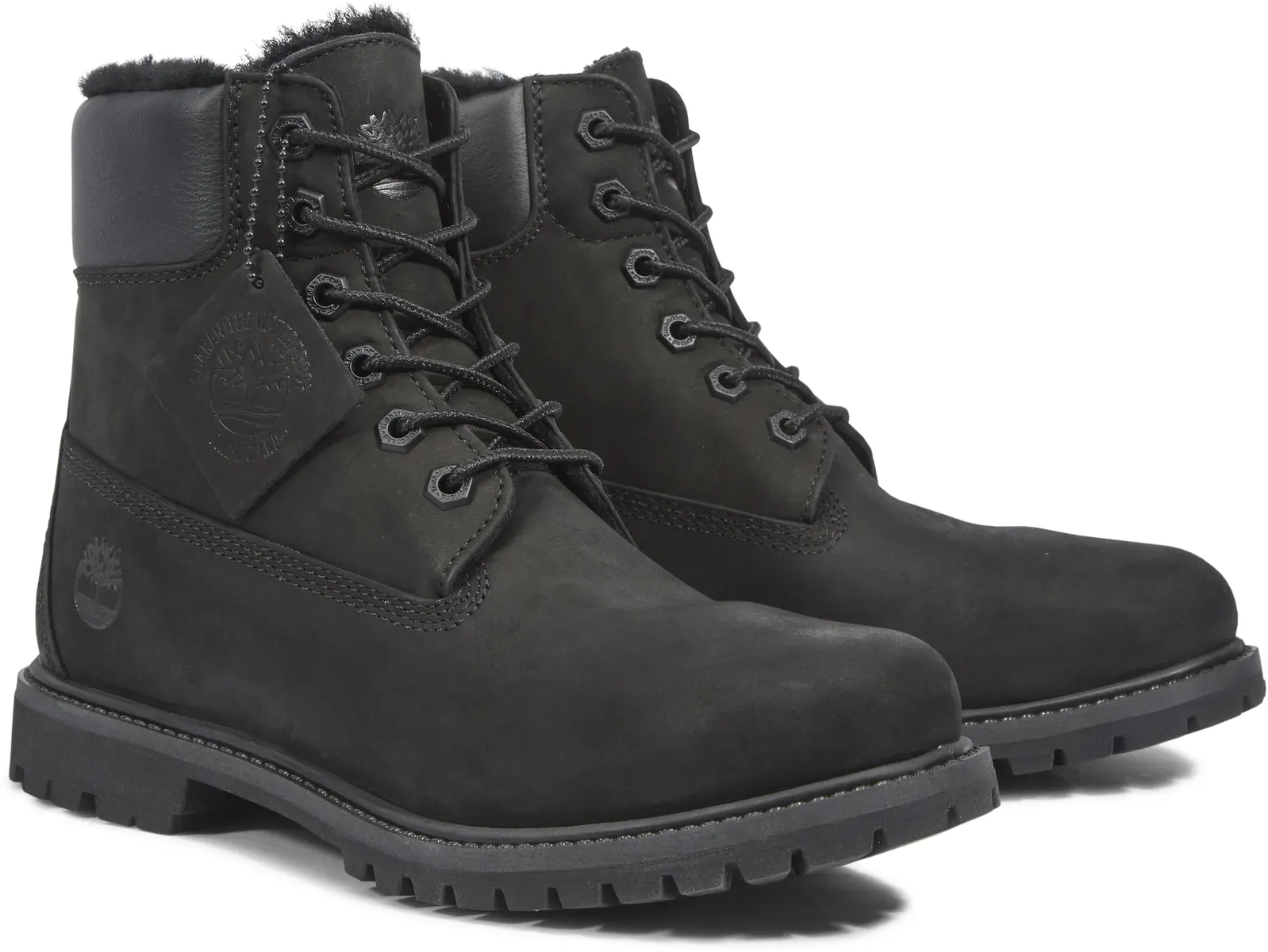 Ботинки Timberland 6in Premium Shearling на шнуровке, черный