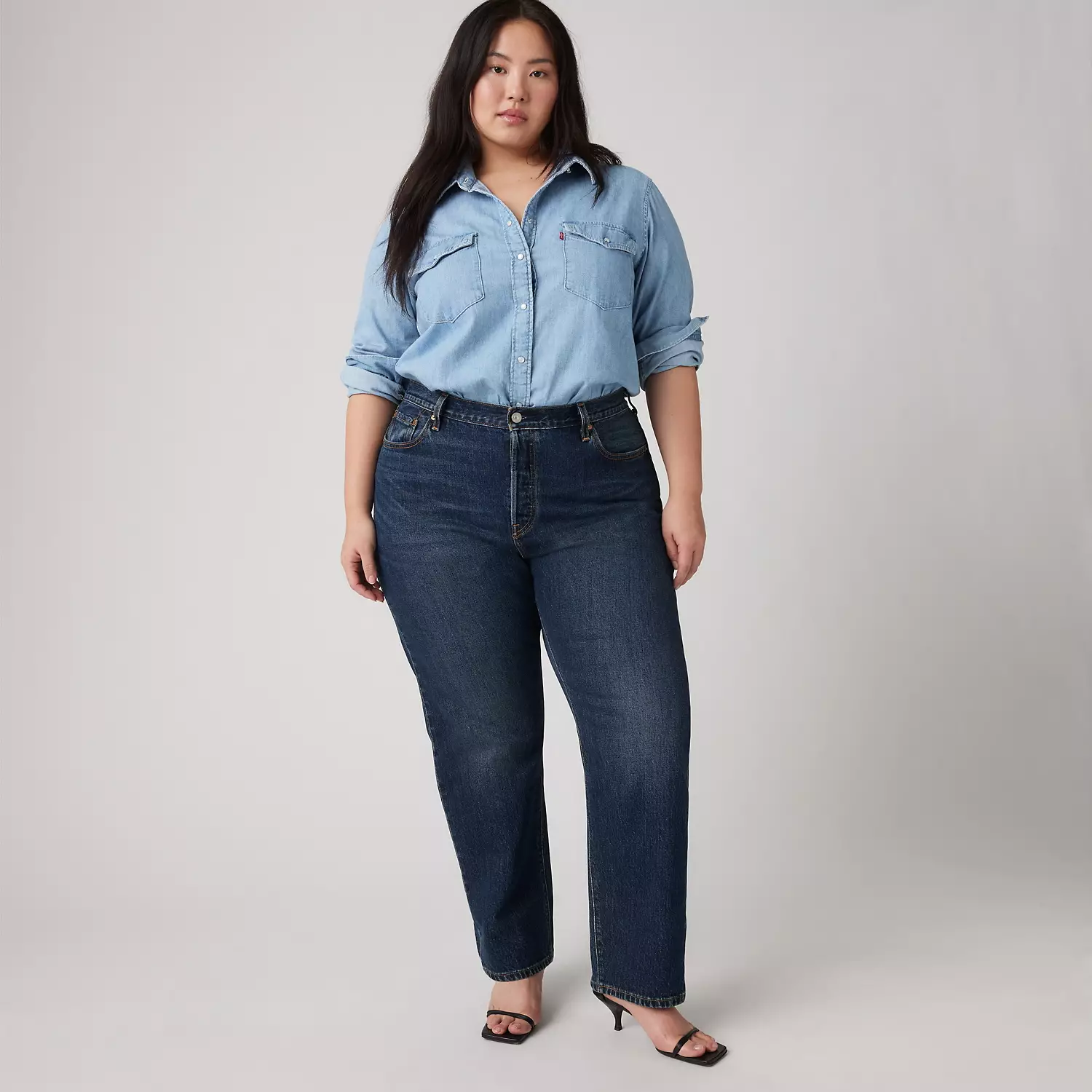 

501 Оригинальные женские джинсы (большие размеры) Levi's, цвет Same Intent Plus - Dark Wash