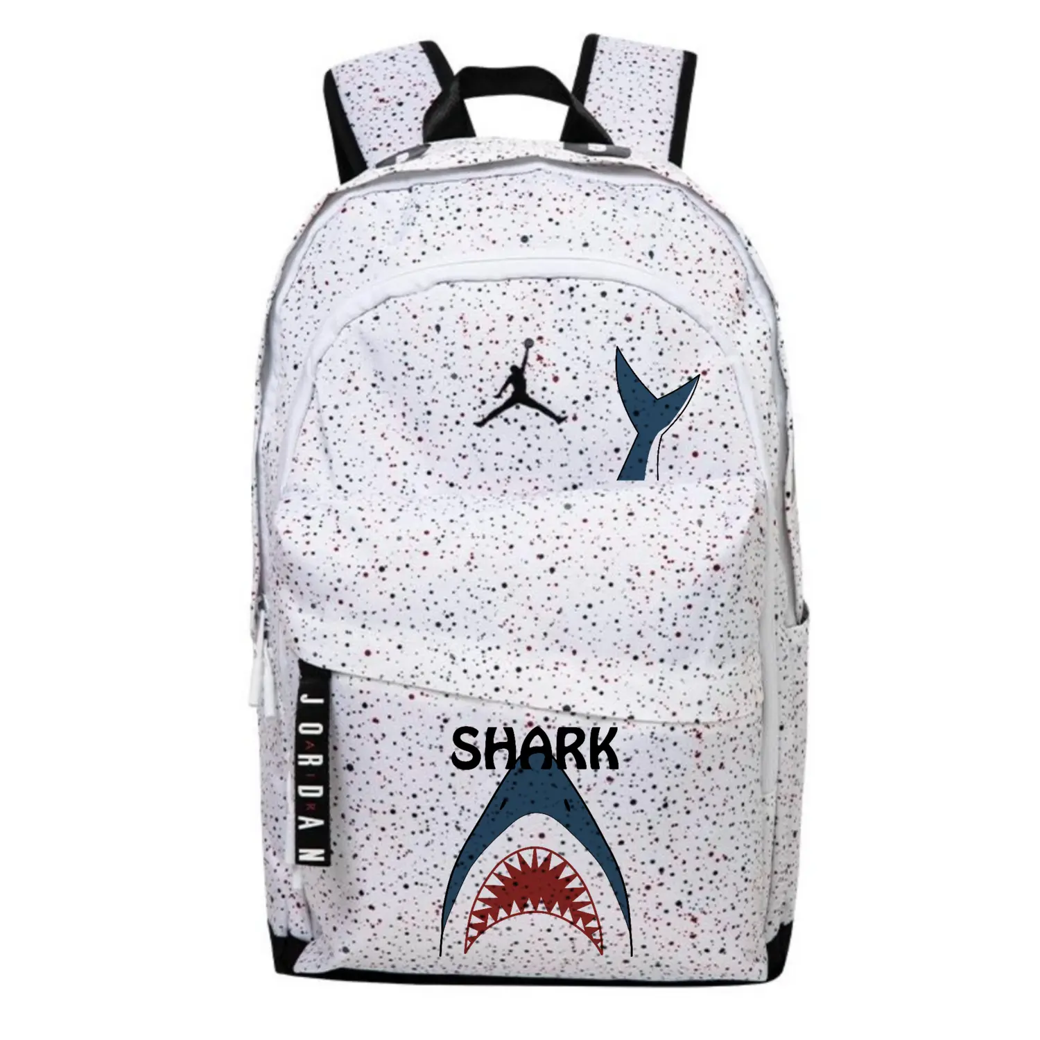 

Jordan Большой унисекс рюкзак из полиэстера белого цвета, Shark