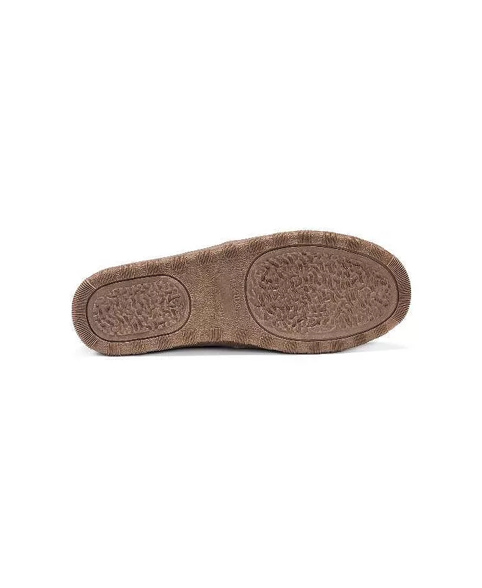 Мужские мокасины-тапочки Paul Printed из берберской замши MUK LUKS, коричневый/бежевый — фото 2