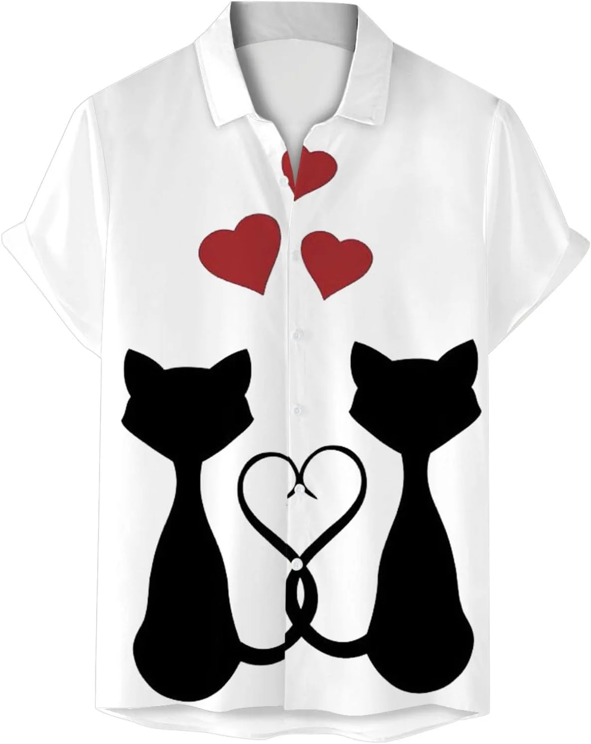 Футболка Valentine's Day для мужчин с милым принтом Love и лацканами на пуговицах, забавный топ на День святого Валентина, рубашка для отпуска Generic, желтый