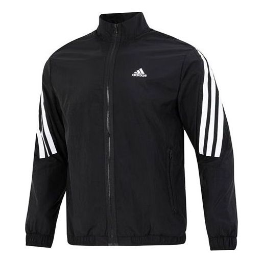 

Куртка Men's adidas Side Classic Logo Printing Zipper Hooded Jacket Black, черный