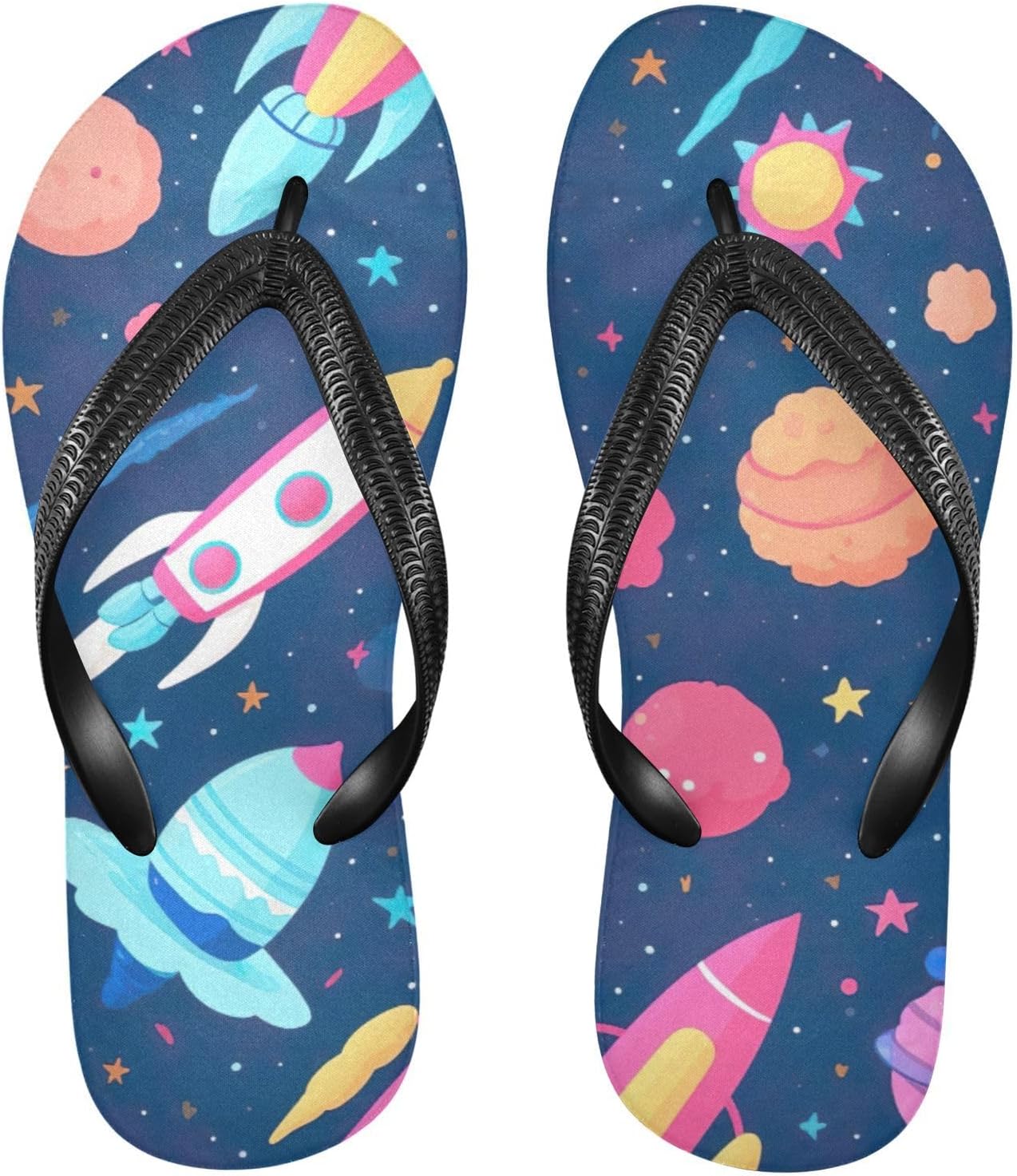

Rocket Planet Летние пляжные шлепанцы для женщин и мужчин, повседневные сандалии для душа Kfbe