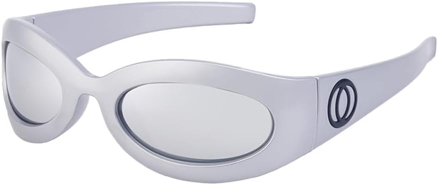 

Овальные солнцезащитные очки для женщин, спортивные солнцезащитные очки для мужчин, брендовые очки в маленькой оправе, женские очки в стиле стритвеар UOVSAW, C3 Silver