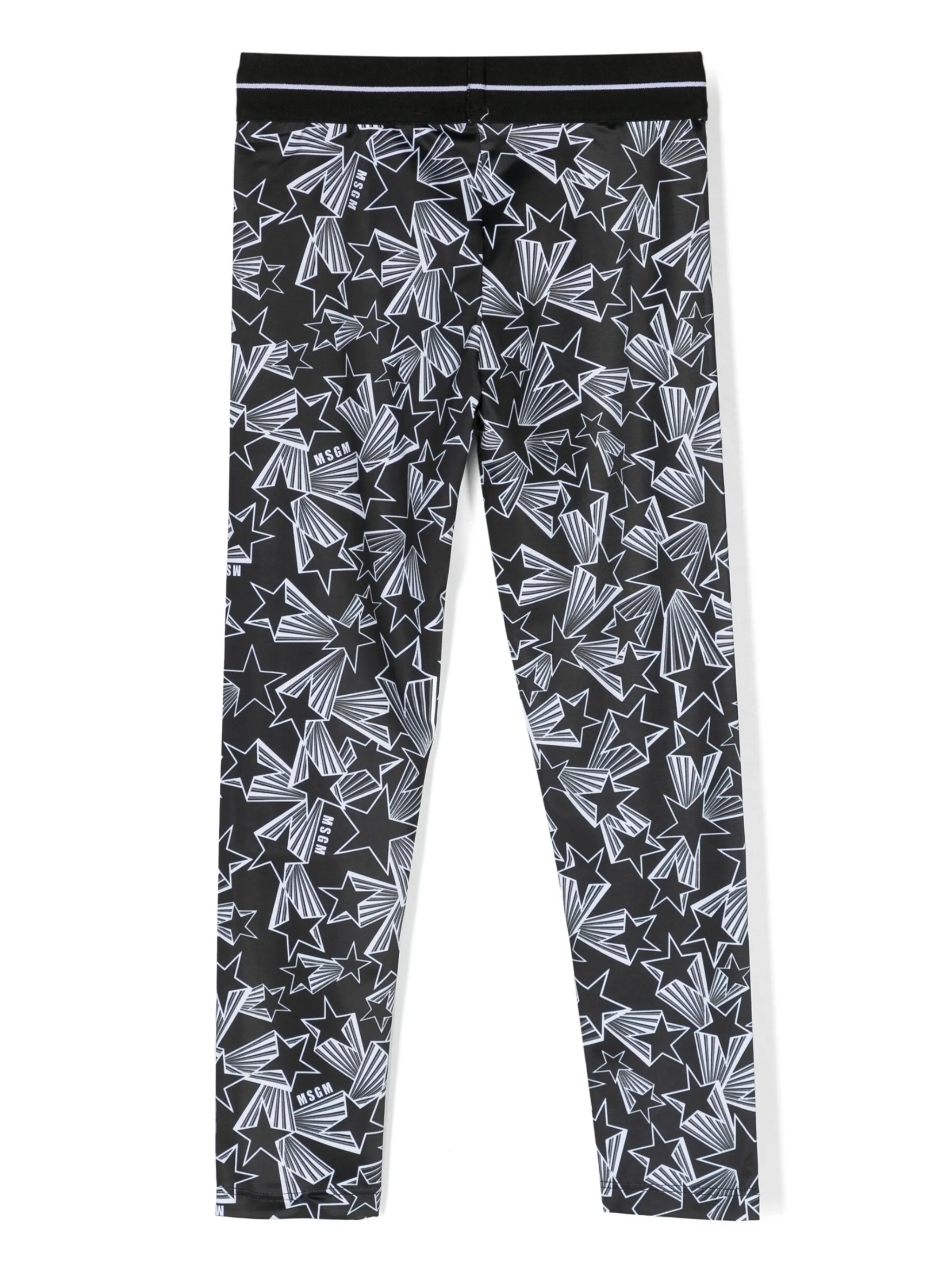 Легинсы с эластичным поясом и принтом Msgm Kids, черный — фото 2