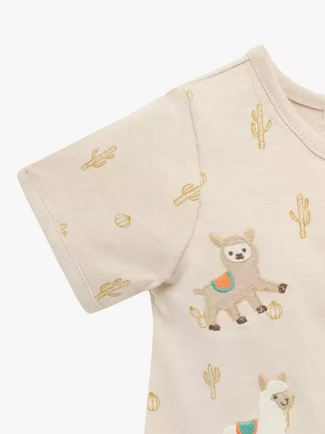 Детский комбинезончик Baby Llama Fiesta с принтом кактусов Purebaby — фото 2