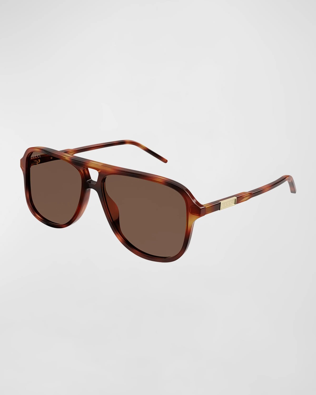 

Мужские солнцезащитные очки-авиаторы с металлическим логотипом Gucci, цвет Havana