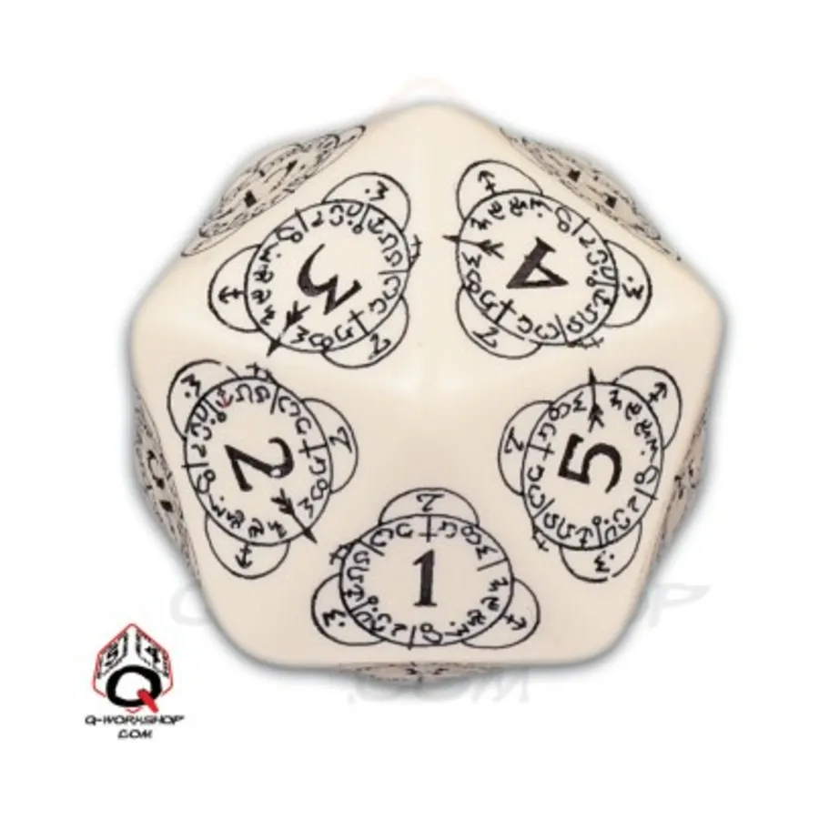 

d20 Бежевый с черным, Card Game Level Spindown Counters