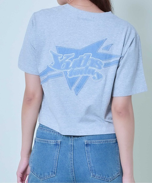 

Женская футболка с коротким рукавом, логотип Star motif x impact, уличный стиль GORGE, серый