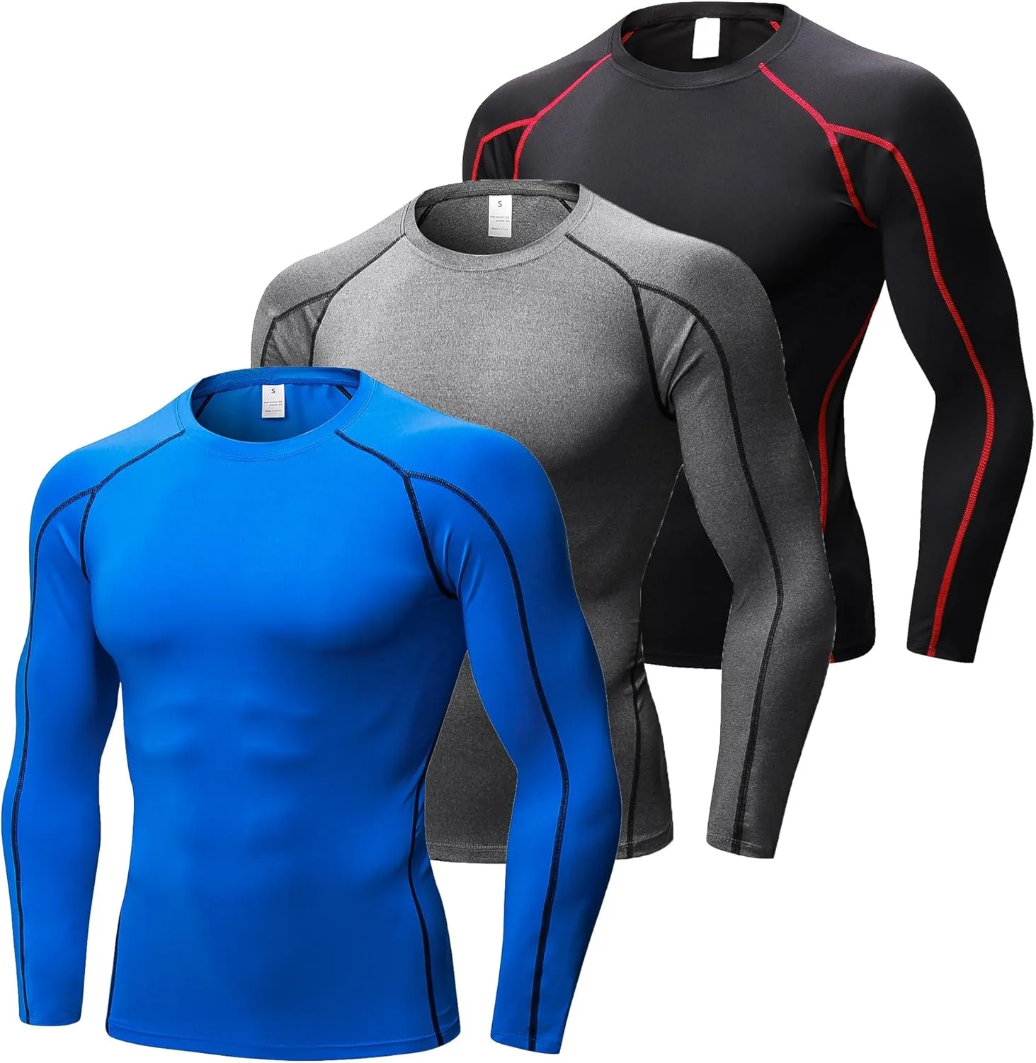 

Компрессионная футболка для мужчин с длинным рукавом и круглым вырезом YUSHOW