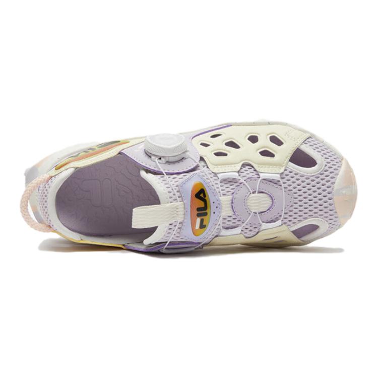 FILA KIDS Противоскользящие и дышащие детские сандалии фиолетово-желтого цвета — фото 4