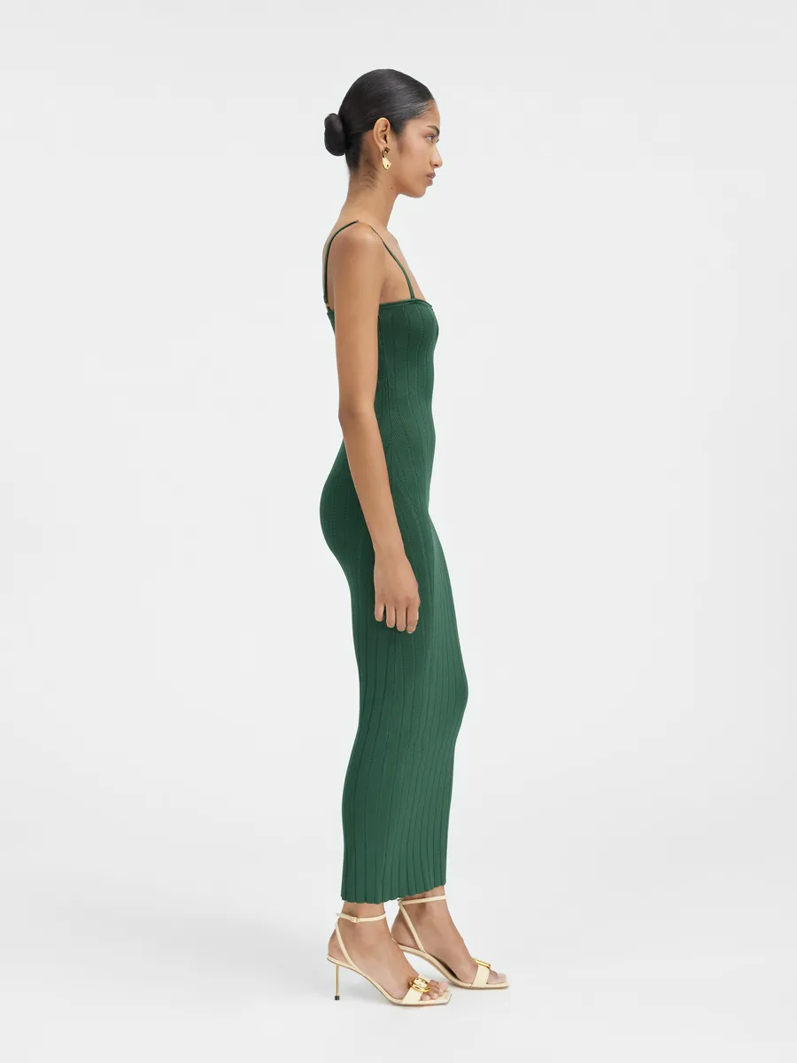 

Вязаное нижнее платье Сьерра-бретель Jacquemus, темно-зеленый