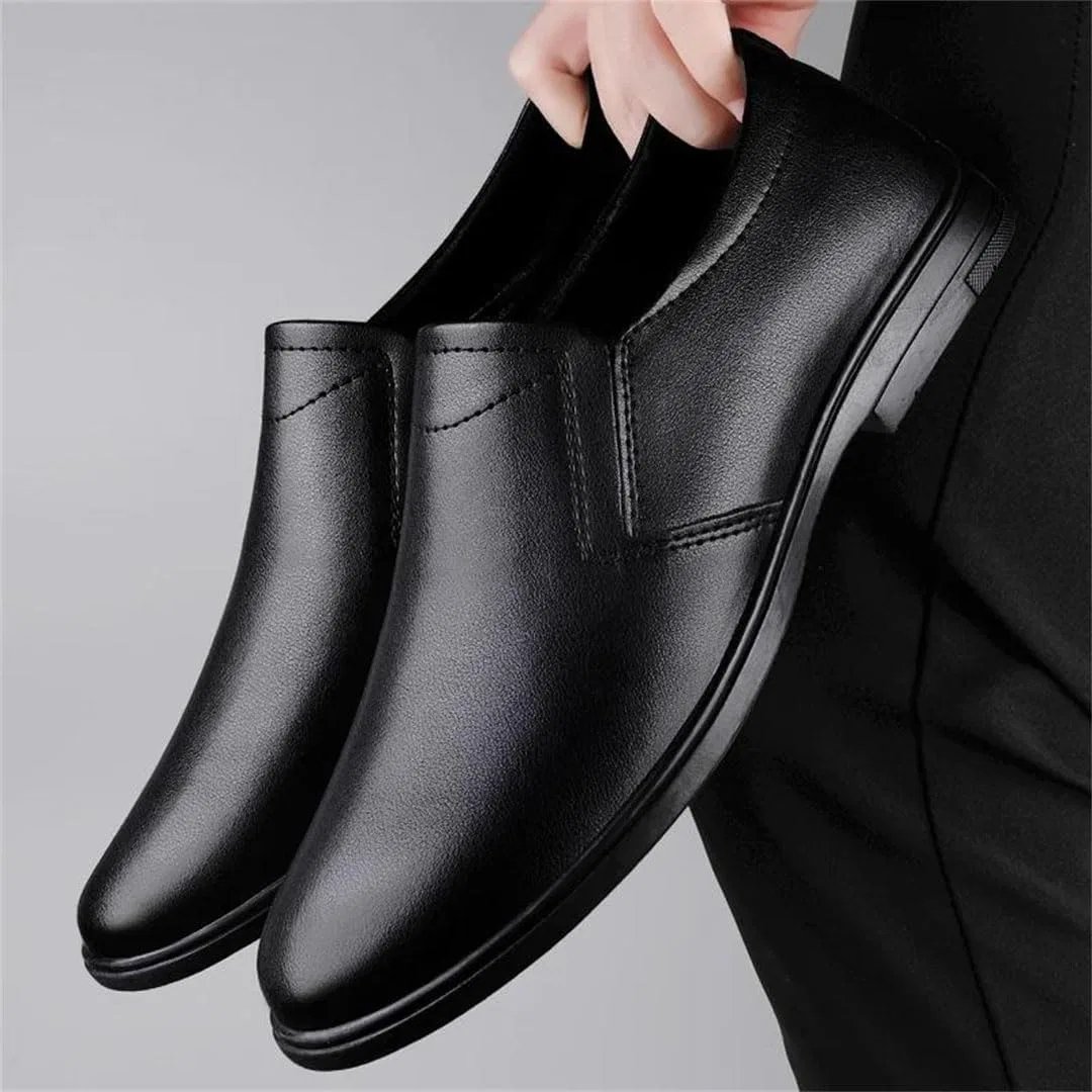Лоферы кожаные Loafers Casual Lightweight Business Shoes Comfortable Walking Flats, черный — фото 2