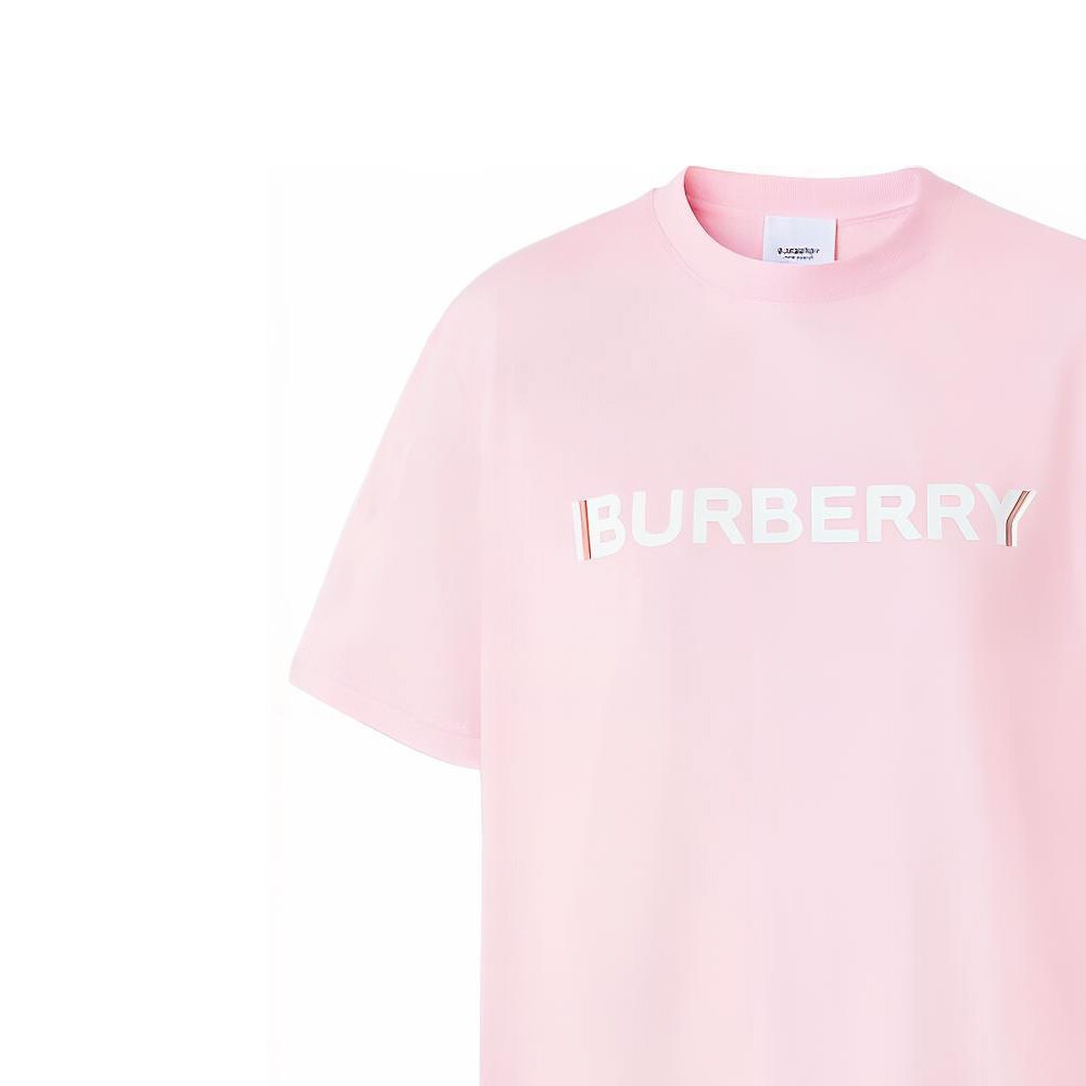 Футболка Burberry, свободного кроя, розовый — фото 3