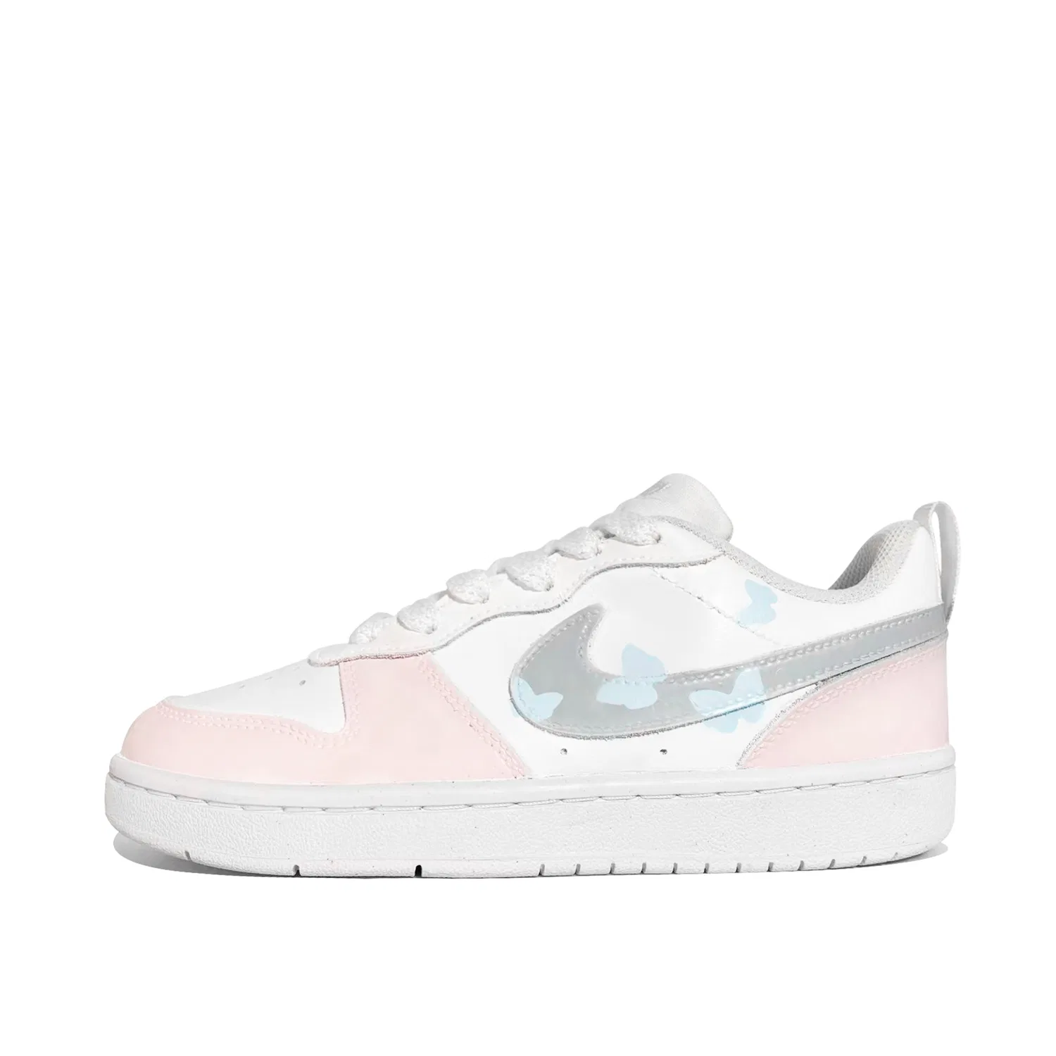 Кроссовки детские скейтбординг Nike Court Borough Butterfly Effect Pink Gray