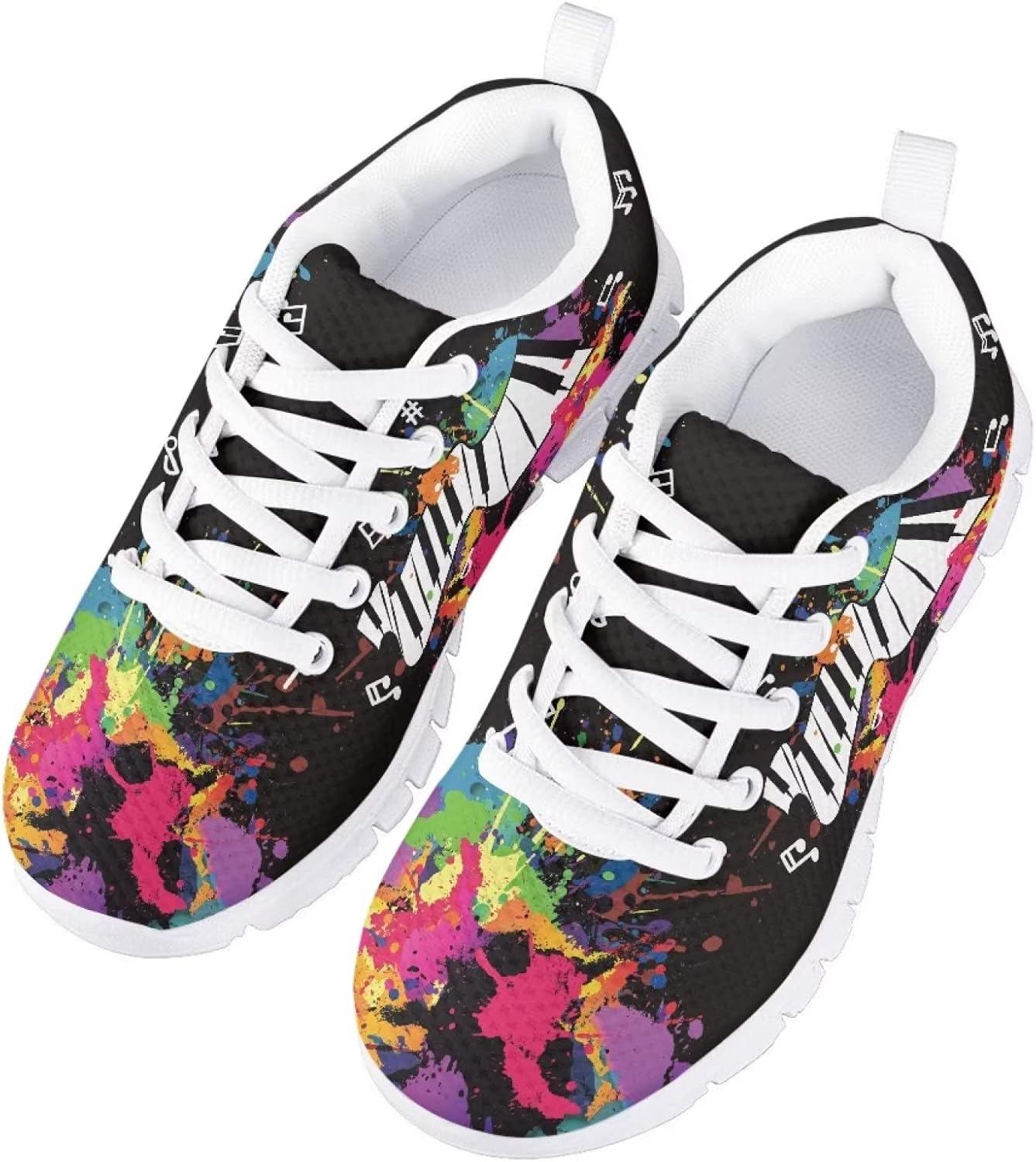 

Детские кроссовки GIFTPUZZ для бега, повседневные, с сеткой, дышащие, для ходьбы, походов и спорта, на платформе, Paint Piano