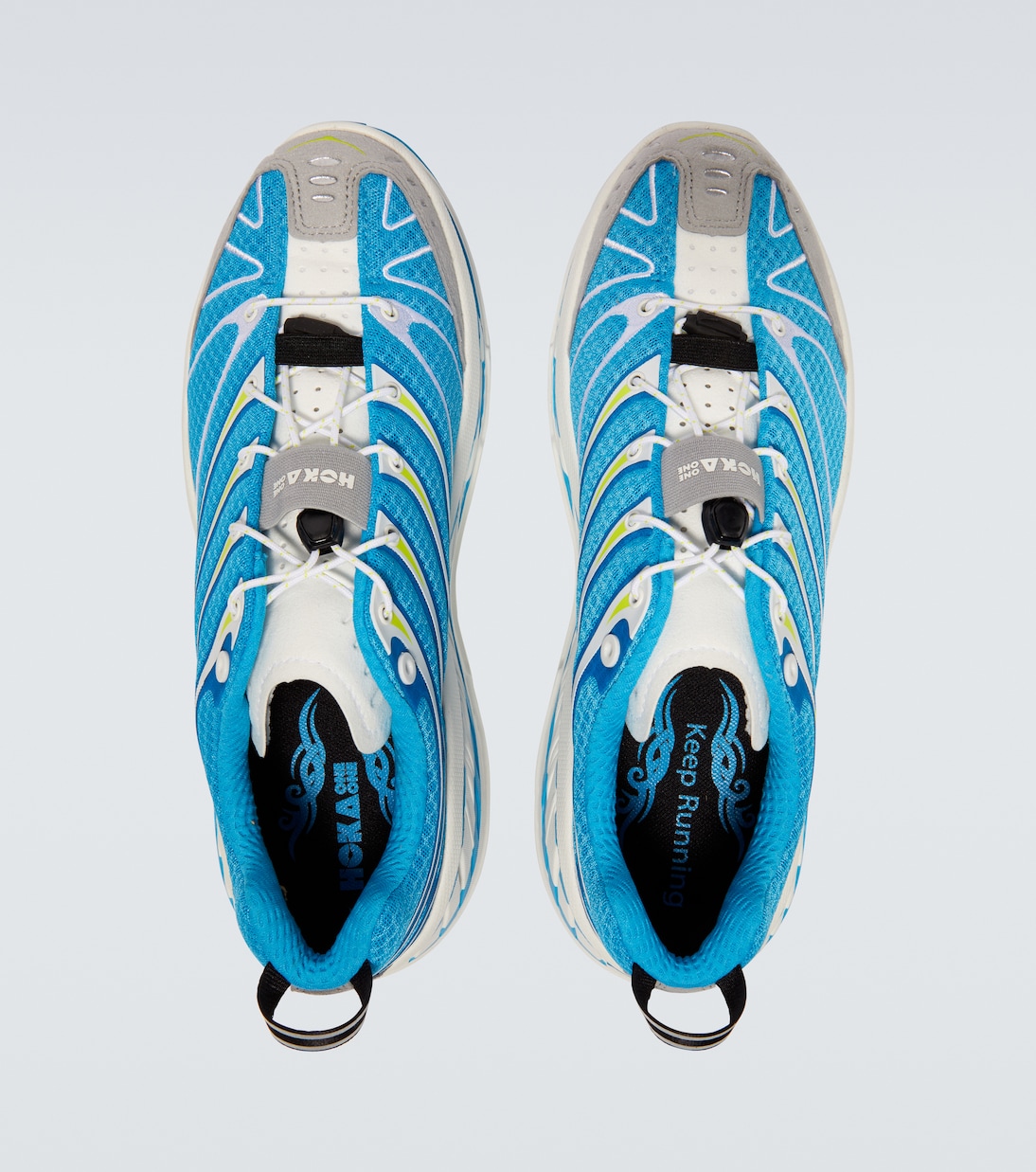Беговые кроссовки Stinson Evo OG с сетчатой вставкой Hoka One One, Skyward Blue/ Hoka Citrus — фото 4