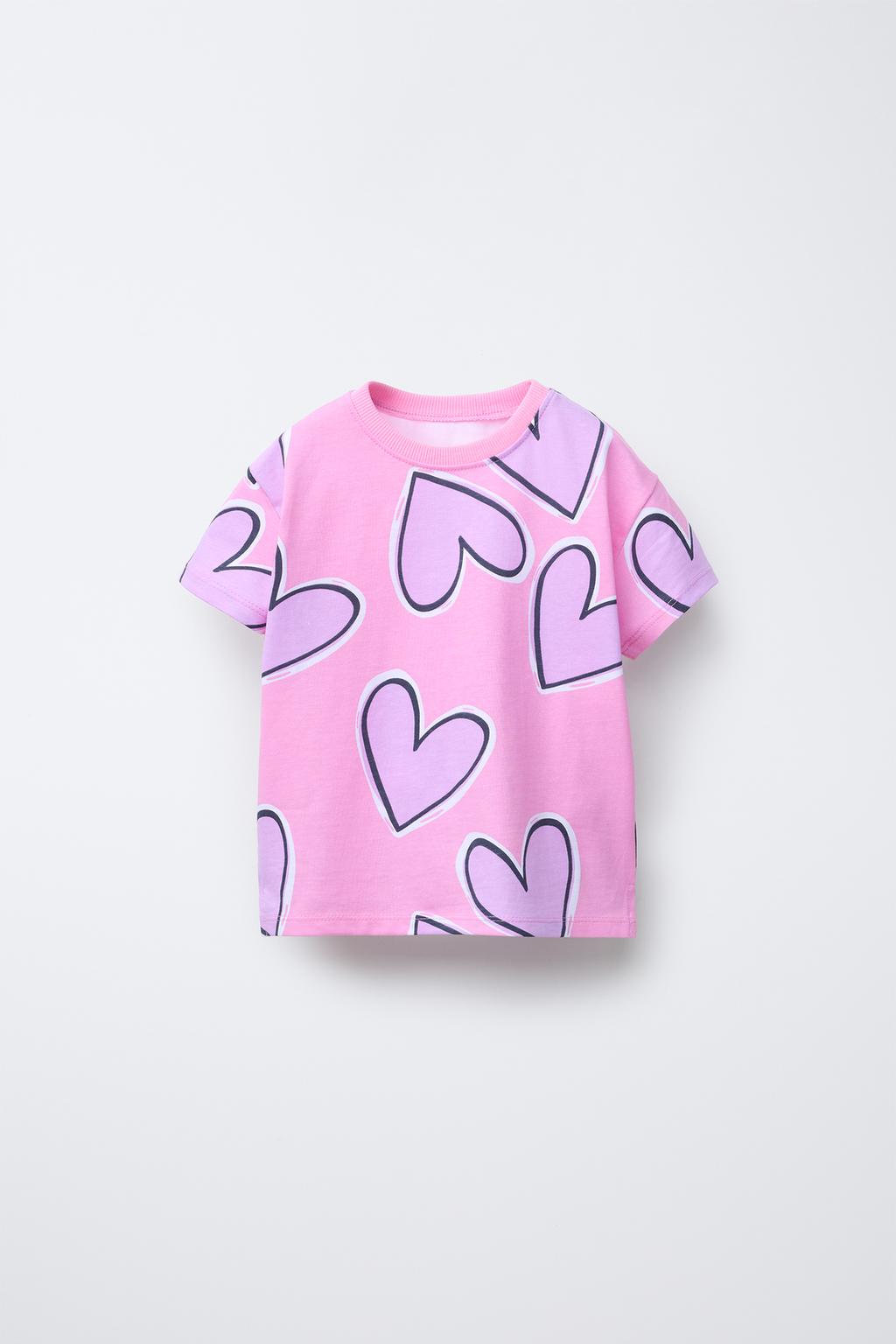 

Футболка с принтом ZARA, цвет Light mauve