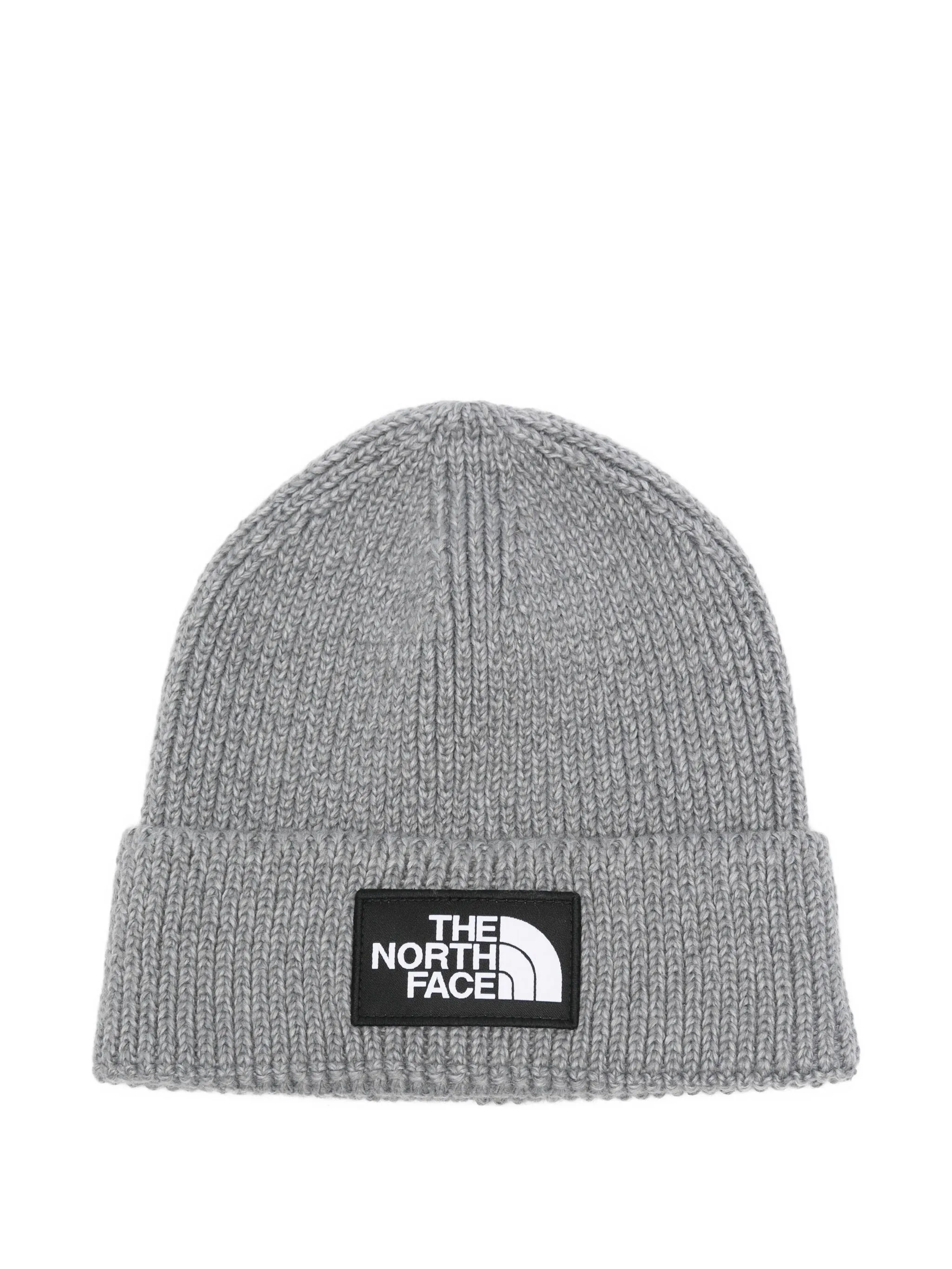 

Шапка бини в рубчик с нашивкой-логотипом The North Face, серый