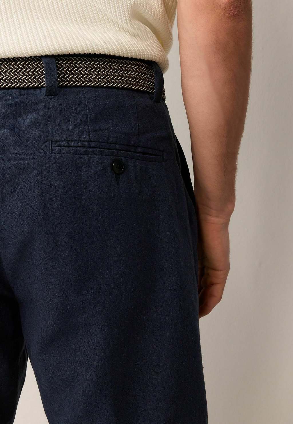 Шорты REGULAR FIT BELTED CHINO Next, синий — фото 3
