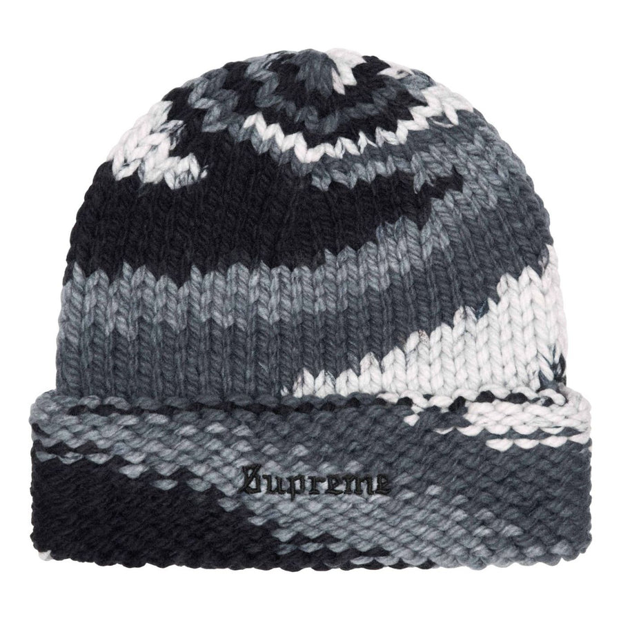 

Бейсболка Supreme Gradient Spacedye Beanie SS24 'Black Grey', черный