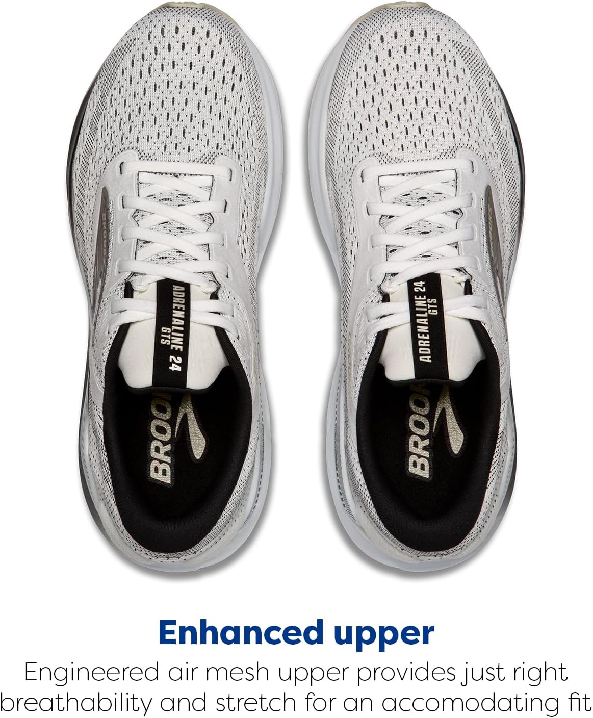 Мужские беговые кроссовки Brooks Adrenaline GTS 24 с поддержкой, белый/черный — фото 4