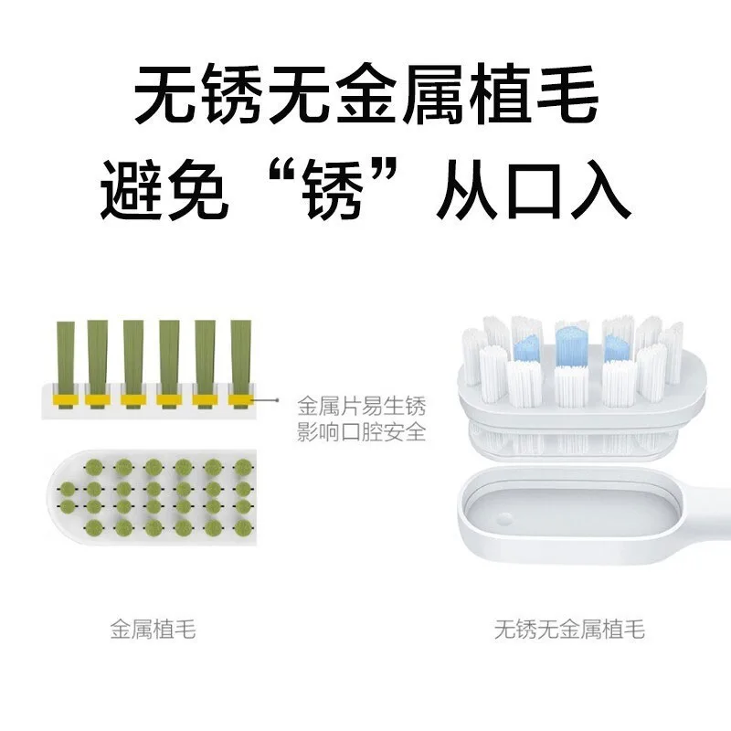 Сменные насадки для зубной щетки DONGNAILUN, Everyday Cleaning White 6 Pcs — фото 2