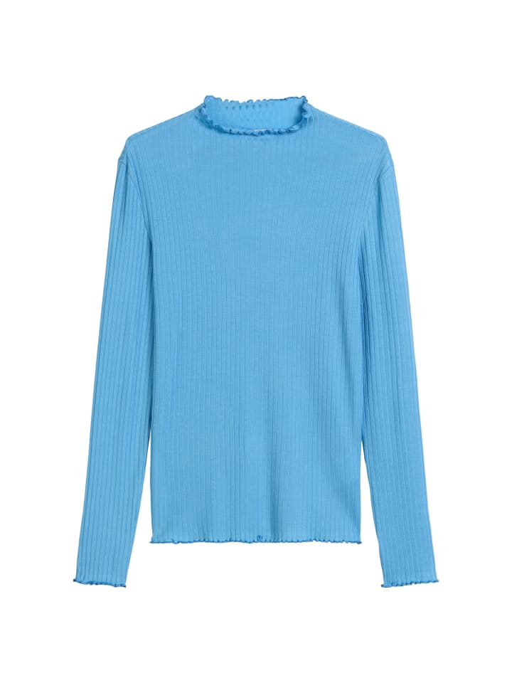 

Marc O'Polo DENIM Узкая ребристая футболка с длинными рукавами цвета «Лазурное небо»