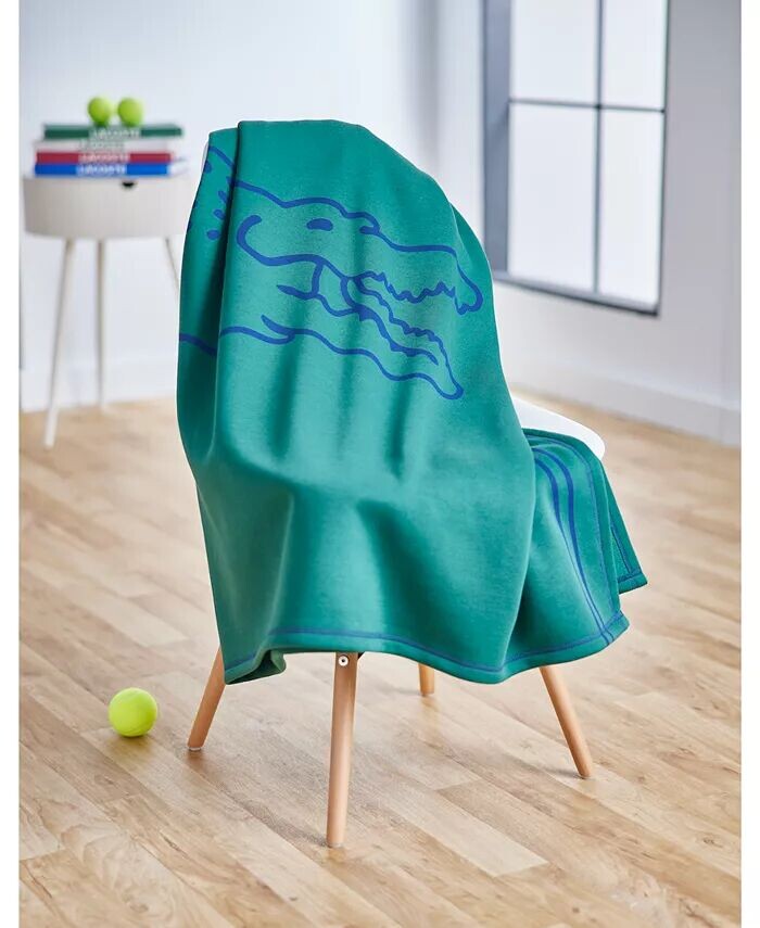 

Плед Lacoste Home в винтажном стиле с крокодилом Sunham, зеленый