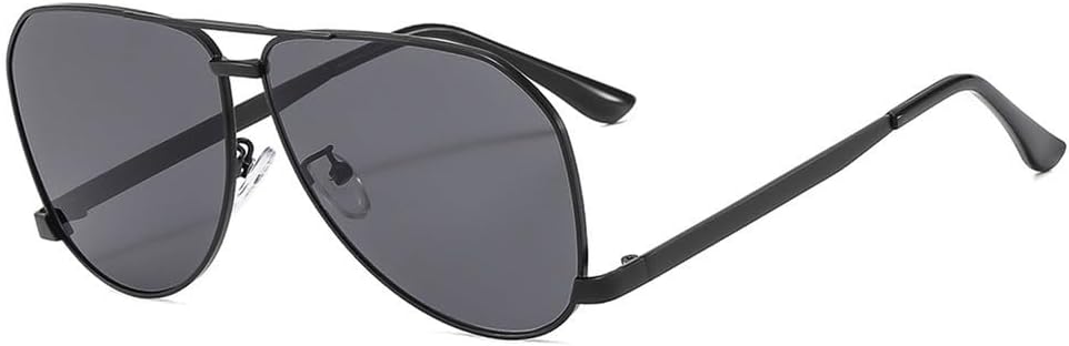 

Большие овальные солнцезащитные очки для женщин в винтажном панк-стиле с металлической оправой, солнцезащитные очки для мужчин с защитой от УФ-излучения UV400 HCPIHF, Black Black