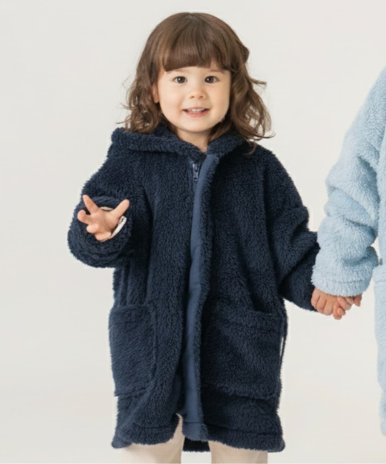 Пушистая флисовая толстовка And D.petitmain, Navy blue