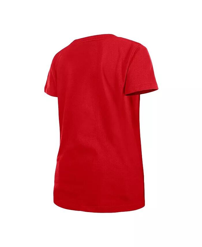 Футболка Big Girls Red Washington Nationals Flip Sequin Team с V-образным вырезом New Era — фото 4