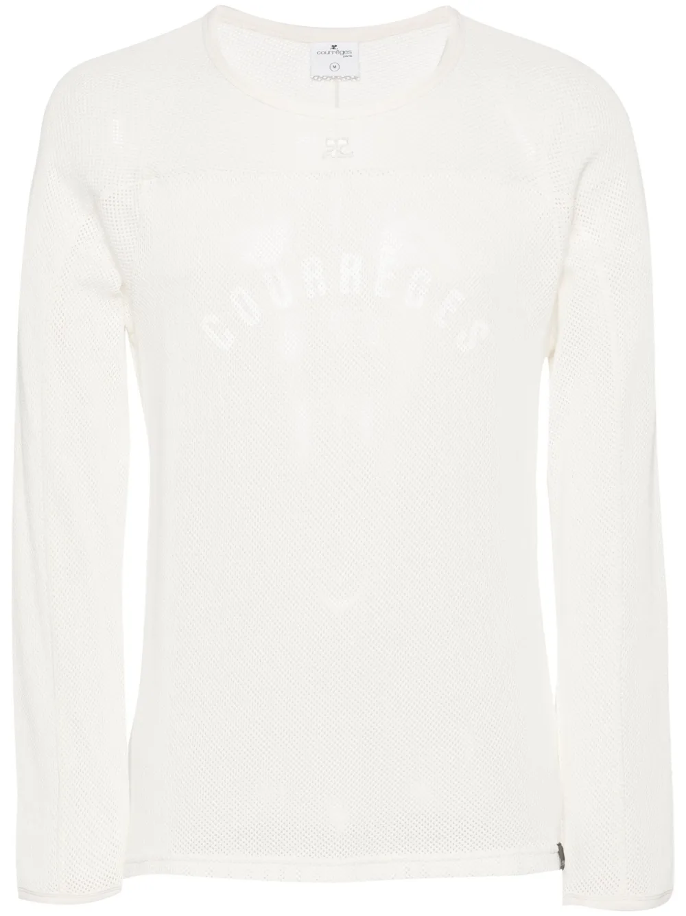 

Сетчатая футболка с логотипом Courrèges, нейтральный