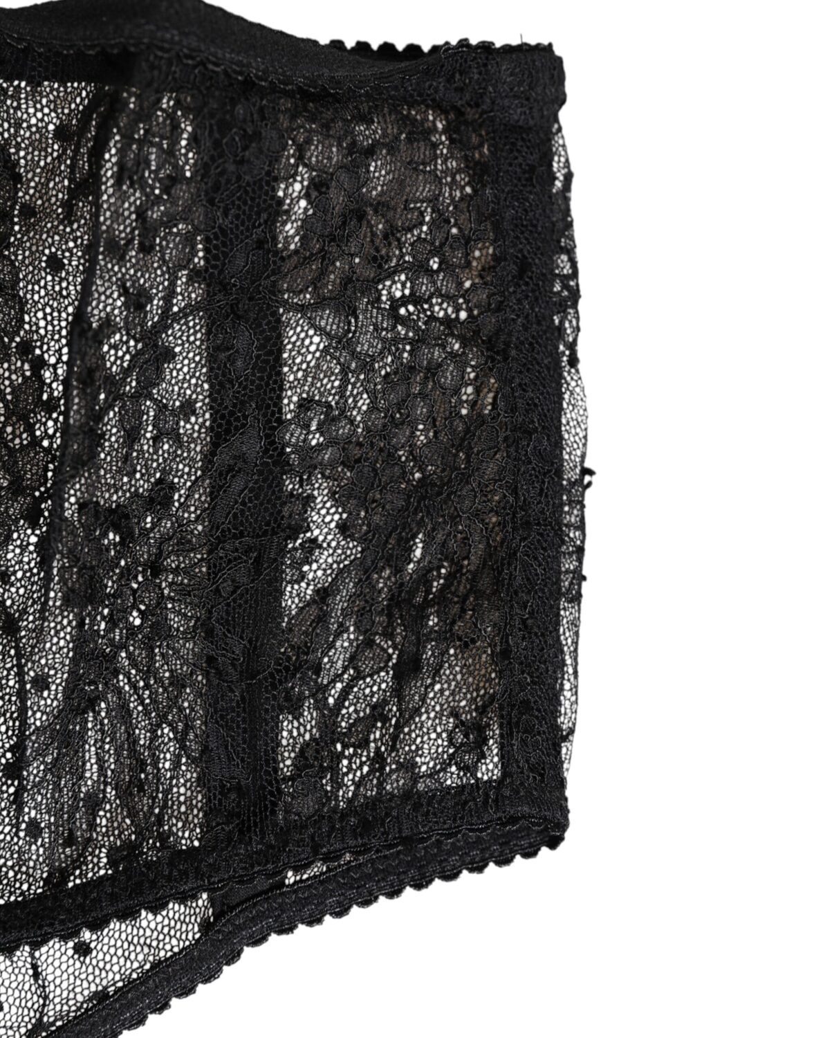 Черное кружевное сетчатое белье в горошек с высокой талией Dolce & Gabbana, Black Polka Dots — фото 3