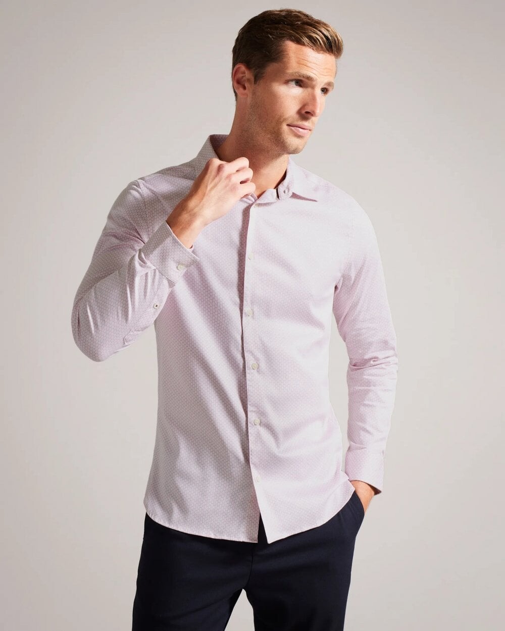 

Faenza рубашка с геометрическим рисунком Ted Baker, розовый