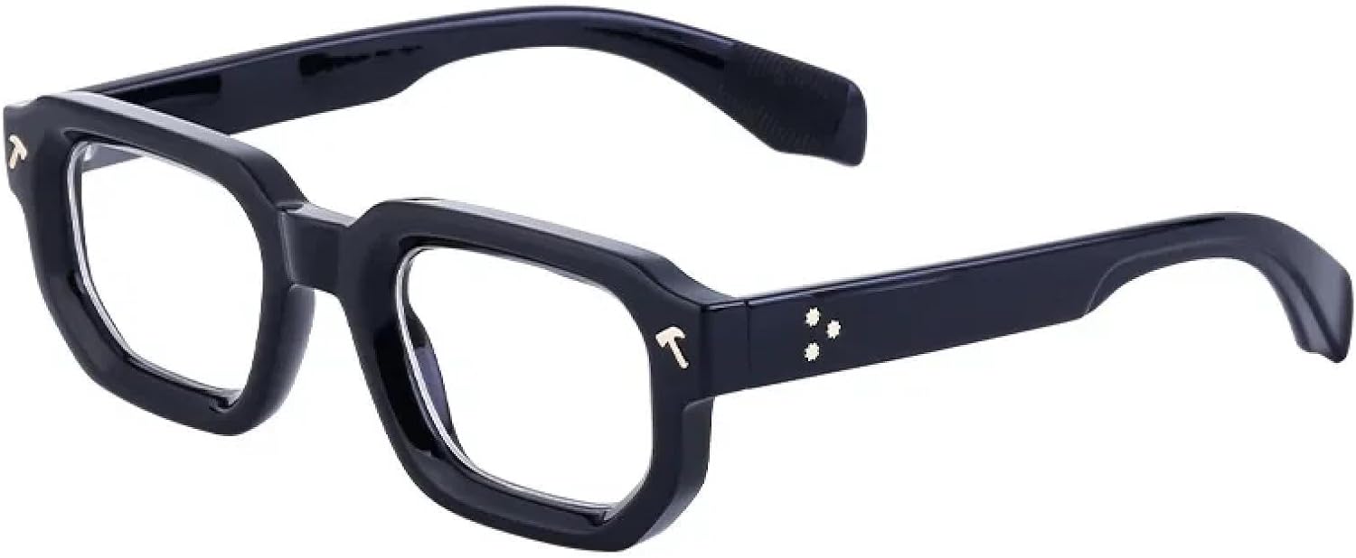 

Роскошные модные солнцезащитные очки для мужчин и женщин в винтажном стиле, маленькая оправа, популярные очки с заклепками, защита от УФ-излучения UV400 TYUVIVO, Black Clear