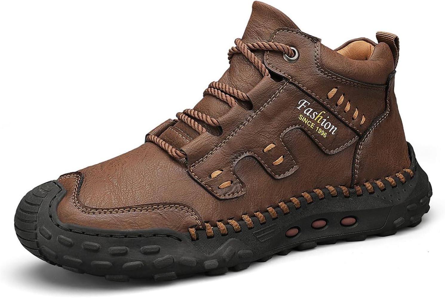 

Мужские полуботинки LLTMALL Chukka среднего верха с ручной прошивкой из кожи для походов и треккинга, темно-коричневый