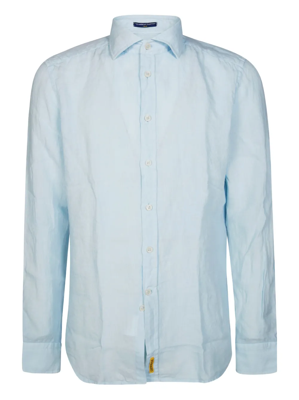 

Льняная рубашка с вышитым логотипом B.D. Baggies, синий