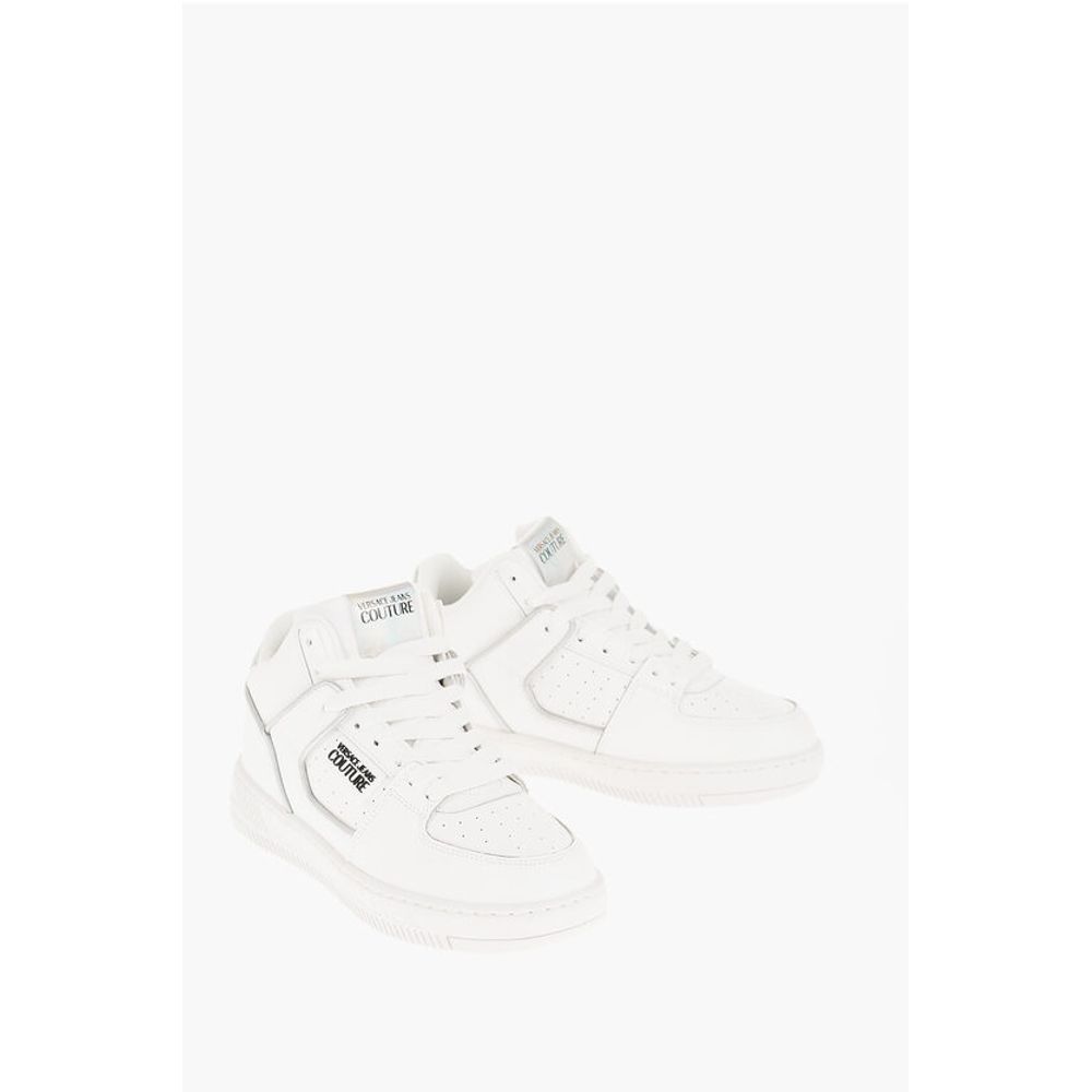 Кроссовки JEANS COUTURE из кожи MEYSSA с переливающейся отделкой Versace, White