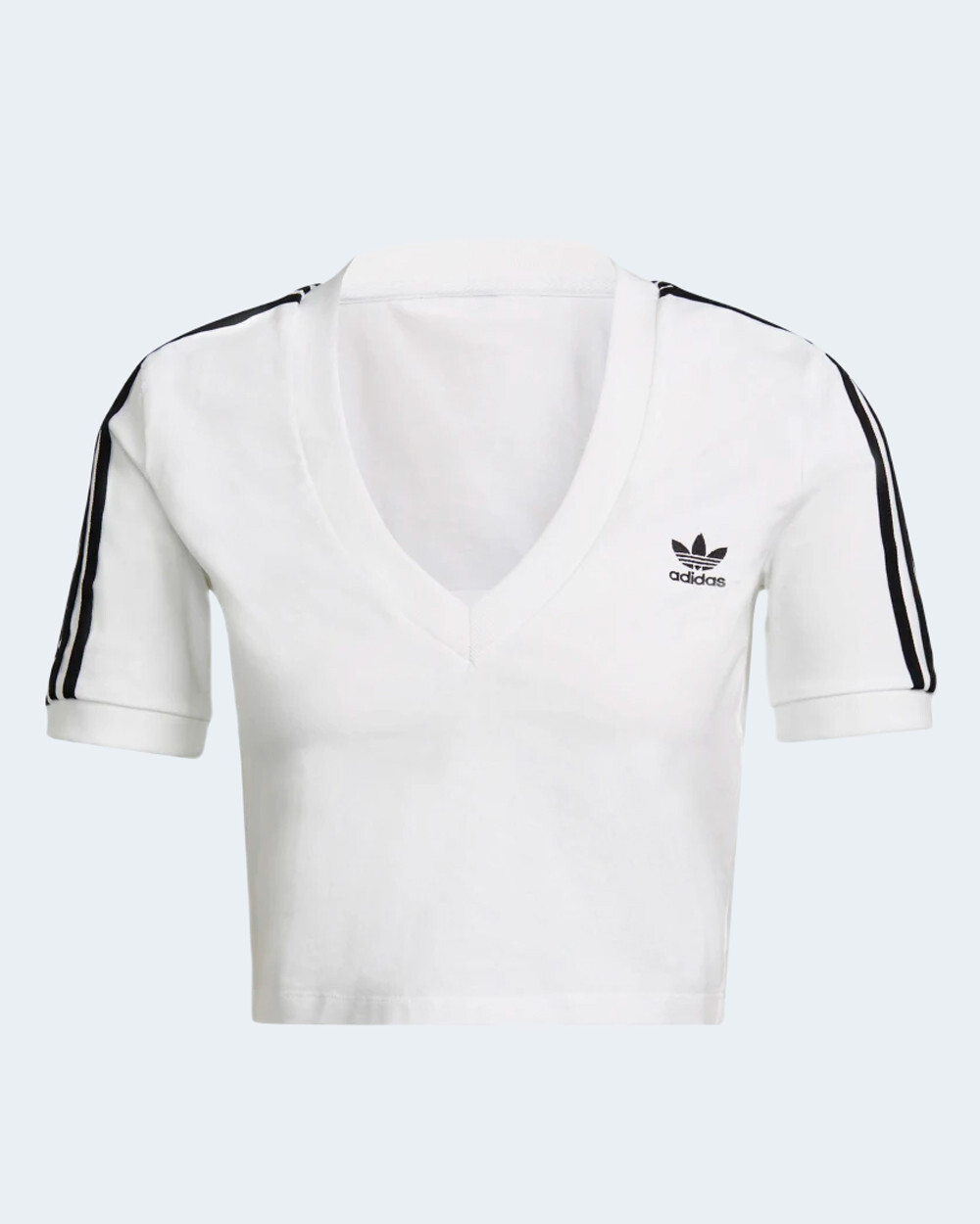 

Топ женский Adidas с V-бразным вырезом и короткими рукавами, белый