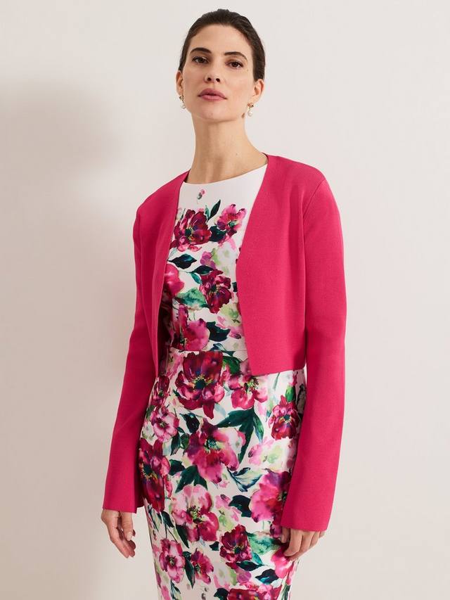 

Кардиган с рифленым рукавом yasmin Phase Eight, розовый