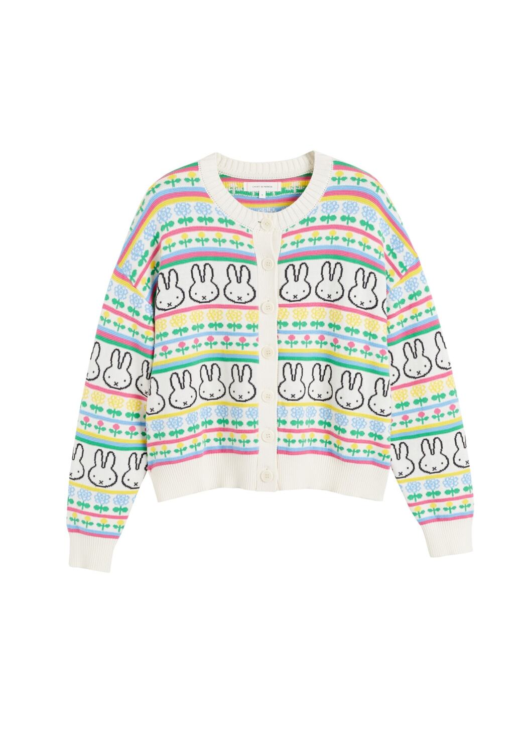 

Chinti & Parker Кардиган 'Miffy Fairisle' вязаный, белый