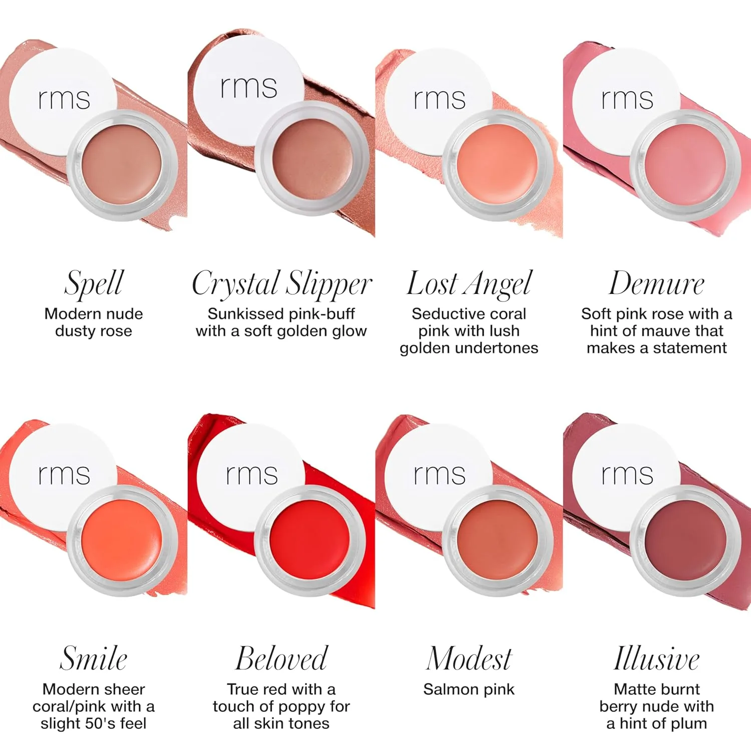 RMS Beauty Lip2Cheek - органический многофункциональный крем для макияжа, тонирует кожу, как румяна, тинт для губ и щек, помада - Illusive (5 г) 4.82 г (1 шт.), Illusive — фото 3