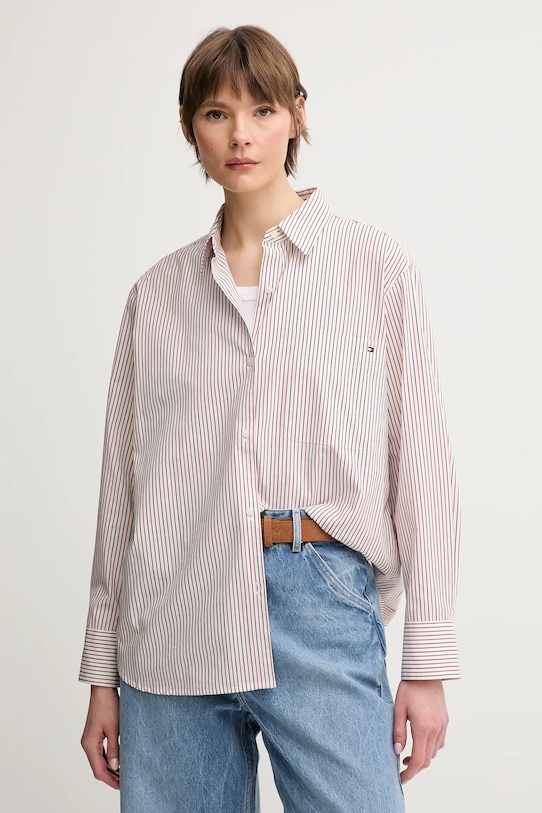 

Хлопковая рубашка Tommy Hilfiger, бордовый