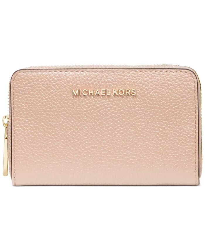 

Маленький футляр для визиток Jet Set на молнии Michael Kors, розовый