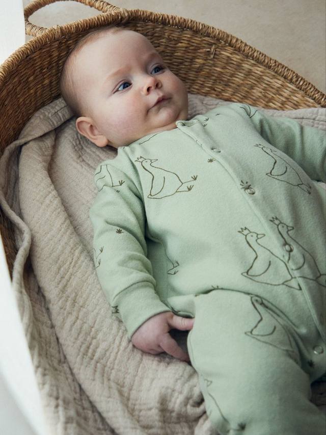 

Комбинезончик из органического хлопка с принтом baby goose Claude & Co, цвет Sage